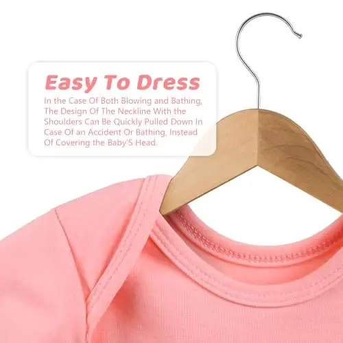 Mikccer Baby Girl Gown 0-6 Months, Super Soft Newborn Sleepers Gown, Long Sleeve Newborns Nightgown for Girls, Baby Girl Outfit Essential with Folding Gloves Hat Set Salmon Powder - 3