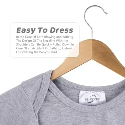 Mikccer Newborn Knotted Baby Gown 0-6 Months, Super Soft Breathable Nightgowns for Babies Girl and Boy, Baby Girls Coming Home Hospital Outfit with Hat Set Mint Green - 3