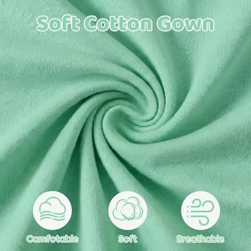 Mikccer Newborn Knotted Baby Gown 0-6 Months, Super Soft Breathable Nightgowns for Babies Girl and Boy, Baby Girls Coming Home Hospital Outfit with Hat Set Mint Green - 5