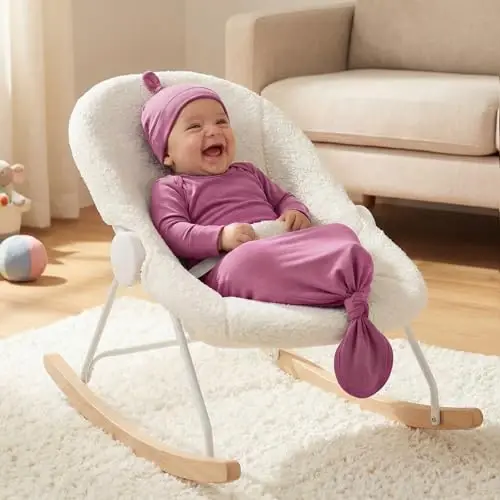 Mikccer Newborn Knotted Baby Gown 0-6 Months, Super Soft Breathable Nightgowns for Babies Girl and Boy, Baby Girls Coming Home Hospital Outfit with Hat Set Rose - MIKCCER (1)