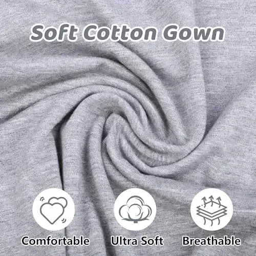 Mikccer Newborn Knotted Baby Gown 0-6 Months, Super Soft Breathable Nightgowns for Babies Girl and Boy, Baby Girls Coming Home Hospital Outfit with Hat Set Grey - MIKCCER (1)