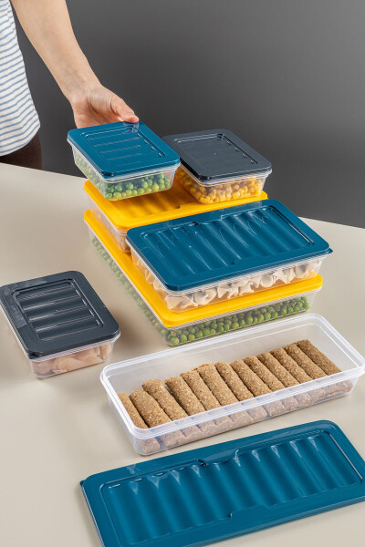 Mikrodalga ve Difriz Uyumlu 18 Parça Saklama Kabı Seti ,2x2400Ml 4x1200Ml 4x1170Ml 8x600Ml, Antrasit - 7