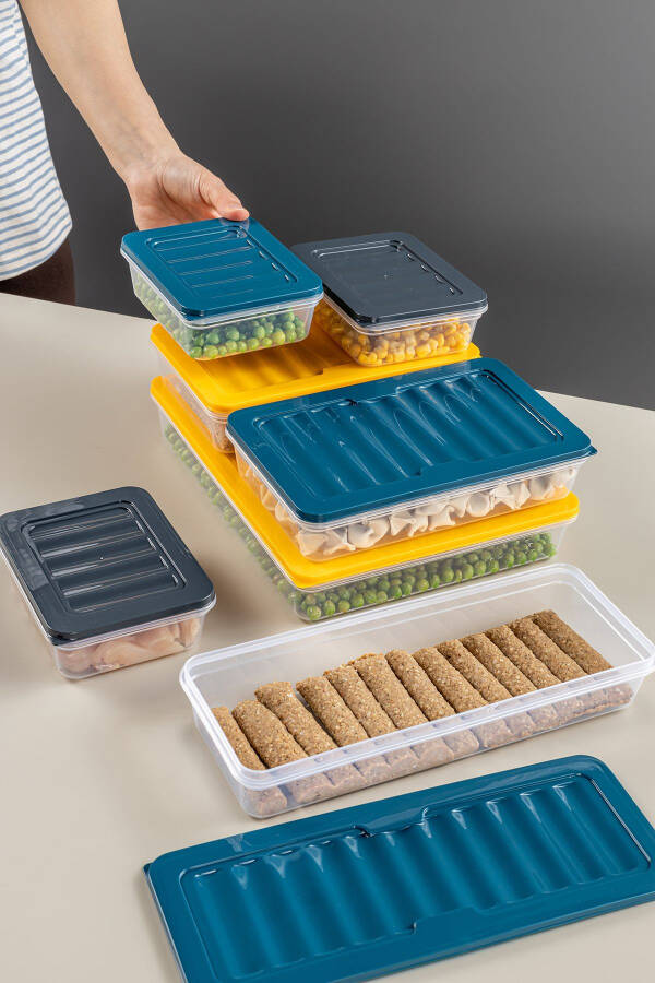 Mikrodalga ve Difriz Uyumlu 18 Parça Saklama Kabı Seti ,2x2400Ml 4x1200Ml 4x1170Ml 8x600Ml, Antrasit - 7