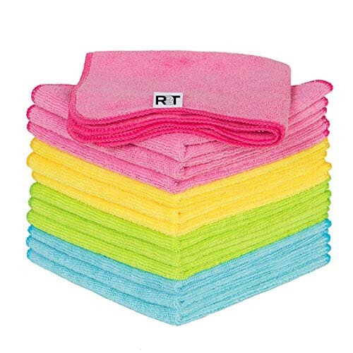 Microfiber Cleaning Cloths, 12 Pack Multi-Purpose Cleaning Towels, Lint Free Reusable Rags for Cleaning, Micro Fiber Wipe, Cloth for House, Kitchen, Glass - RBT