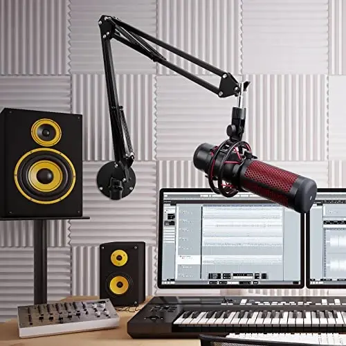 Microphone Wall Mount Boom Arm - Microphone Wall Mount for Mic holder，Horizontal Mounting Wall，Space Saving Desktop Metal Mic Stand Clamp by SUNMON - 7