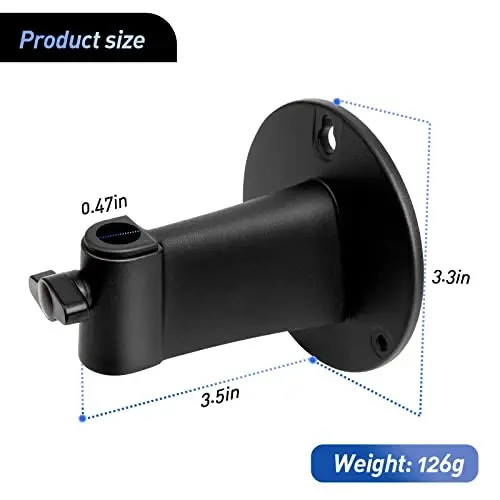Microphone Wall Mount Boom Arm - Microphone Wall Mount for Mic holder，Horizontal Mounting Wall，Space Saving Desktop Metal Mic Stand Clamp by SUNMON - 3
