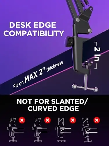 InnoGear Boom Arm Microphone Mic Stand for Blue Yeti HyperX QuadCast SoloCast Snowball Fifine Shure SM7B and other Mic, Medium - 5