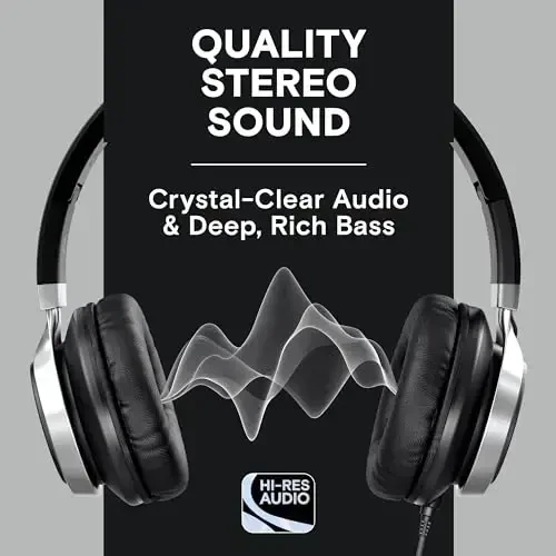 ARTIX CL750 Wired Headphones with Mic & Volume Control — Noise Isolating On-Ear Headphones for Computer and Laptop Wired, Plug in Corded Headphone Over Ear with Wire (Foldable, Aux Jack 3.5mm) - ARTIX (1)