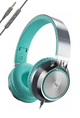 ARTIX CL750 Wired Headphones with Mic — Noise Isolating On-Ear Headphones for Computer and Laptop Wired, Plug in Corded Headphone with Wire (Foldable, Aux Jack 3.5mm) 
