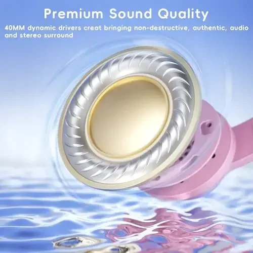 Candy Bila Kids Wired Headphones for Kids with Microphone, 85/94dB Volume Limiter Headphones for Girls Boys, Light Purple - 3