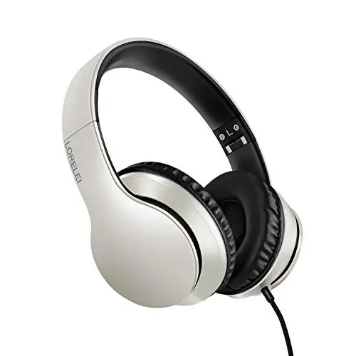 LORELEI X6 Over-Ear Headphones With Microphone, Lightweight Foldable & Portable Stereo Bass With 1.45M No-Tangle, Wired for Smartphone Tablet MP3/4 - LORELEI