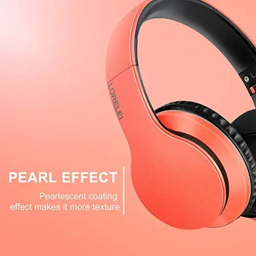 LORELEI X6 Over-Ear Headphones with Microphone, Lightweight Foldable & Portable Stereo Bass Headphones with 1.45M No-Tangle,Wired Headphones for Smartphone Tablet MP3 / 4 (Vitality Orange) - 2