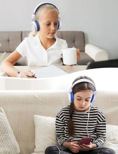 New Bee Kids Headphones for School with Microphone KH20 HD Stereo Safe Volume Limited 85dB/94dB Foldable Lightweight On-Ear Headphone for boy Mac/Android/Kindle/Tablet/Pad - 6