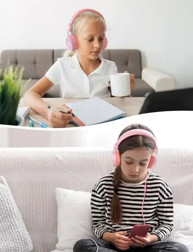 New bee Kids Headphones for School with Microphone KH20 HD Stereo Safe Volume Limited 85dB/94dB Foldable Lightweight On-Ear Headphone for boy Mac/Android/Kindle/Tablet/Pad - 6