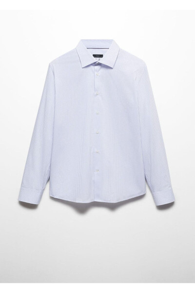 Микрогленчатая рубашка из стрейчевой ткани - 3