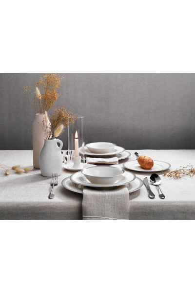 Mila Dinner Set - 56 Pieces - Platinum 01 - 1