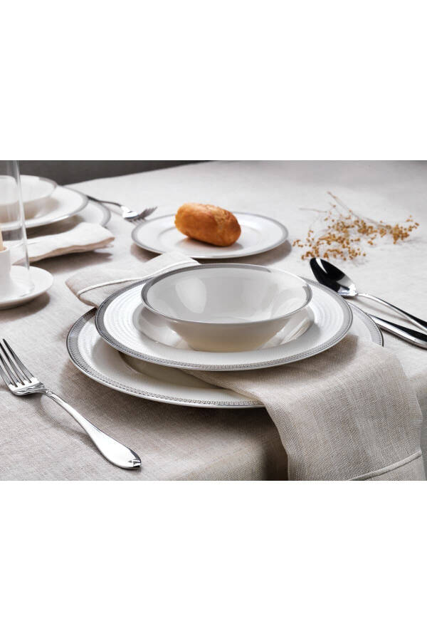 Mila Dinner Set - 56 Pieces - Platinum 01 - 2