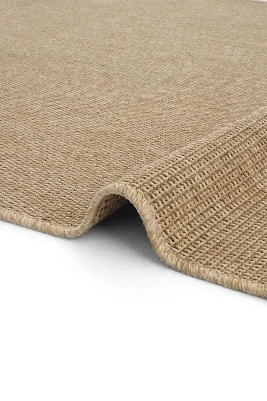 Milan 664 Beige Wicker Textured Rug Kilim Living Room Kitchen Corridor Cut Runner Woven Machine Carpet-Beige 1 - 6