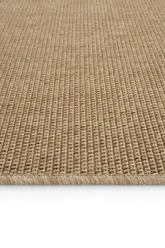 Milan 664 Beige Wicker Textured Rug Kilim Living Room Kitchen Corridor Cut Runner Woven Machine Carpet-Beige 1 - 7