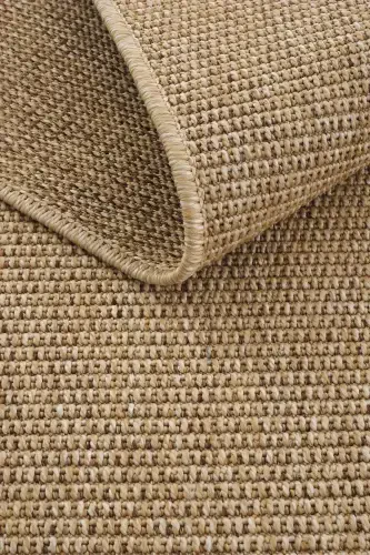 Milan 664 Beige Wicker Textured Rug Kilim Living Room Kitchen Corridor Cut Runner Woven Machine Carpet-Beige 1 - 8