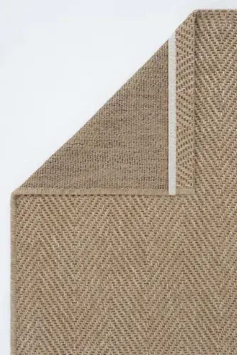 Milan 665 Beige Woven Textured Rug Kilim Living Room Kitchen Hallway Cut Runner Woven Machine Carpet-Beige - 4