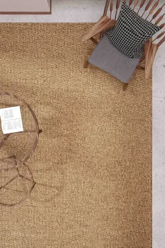 Milan 666 Coffee Rattan Textured Carpet Kilim Living Room Kitchen Corridor Cut Runner Woven Machine Carpet-Coffee - 5