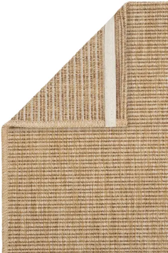 Milan Beige Wicker Look Bohemian Rustic Machine Woven Easy to Clean Cut Thin Living Room Bedroom Rug - Beige 35 - 5