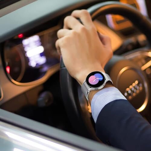 Milanese Bands for Samsung Galaxy Watch 4/5 Band 40mm 44mm/Classic 46mm 42mm Ayollar/Erkaklar, Samsung Galaxy Watch 5 Pro band 45mm uchun magnitli halqali tasma, 20mm bo'shliqsiz metall to'rli tasma to'qimasi - 3