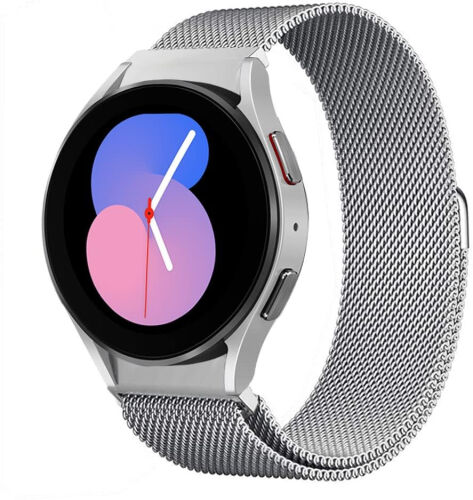 Milanese Bands for Samsung Galaxy Watch 4/5 Band 40mm 44mm/Classic 46mm 42mm Ayollar/Erkaklar, Samsung Galaxy Watch 5 Pro band 45mm uchun magnitli halqali tasma, 20mm bo'shliqsiz metall to'rli tasma to'qimasi - MILANESE (1)
