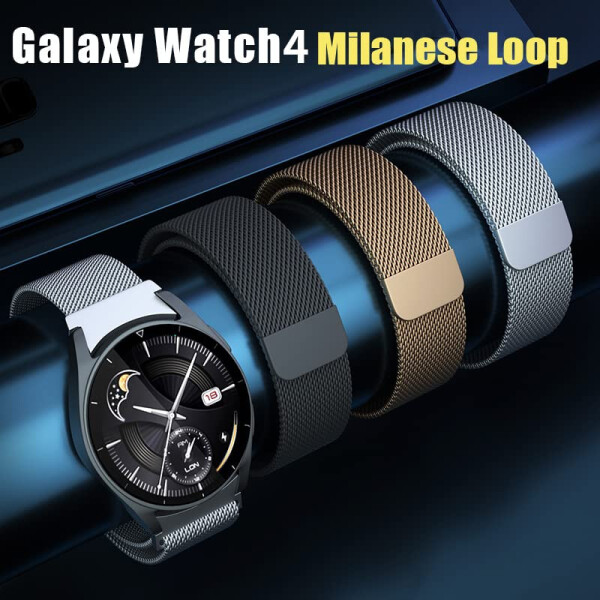 Milanese Bands for Samsung Galaxy Watch 6/5/4/7/FE Band 40mm 44mm/Classic 47mm 43mm 46mm 42mm Women/Men, Magnetic Loop Strap for Samsung Galaxy watch 5 Pro band 45mm, No Gap Metal Mesh Correa Wristband - 2