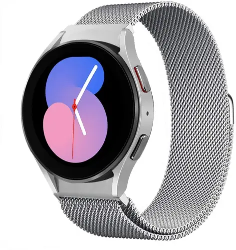 Milanese Samsung Galaxy Watch 4/5 uchun tasmalar 40mm 44mm/Classic 46mm 42mm Ayollar/Erkaklar, Samsung Galaxy Watch 5 Pro uchun magnitli halqa tasma 45mm, 20mm oraliqsiz metall to'rli Correa bilaguzuk - MODAZONE (1)