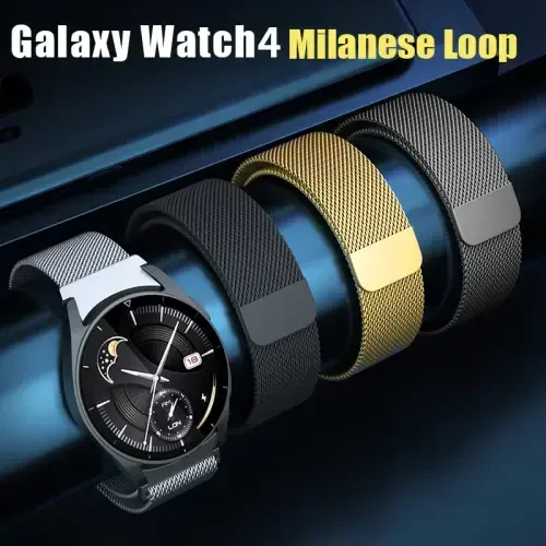 Milanese tasmalar Samsung Galaxy Watch 7/6/5/4/FE tasma 40mm 44mm/Classic 47mm 43mm 46mm 42mm ayollar/erkaklar uchun,Samsung Galaxy Watch 5 Pro tasma 45mm uchun magnitli halqali tasma,Oraliqsiz metall to'rli Correa bilaguzuk - MODAZONE (1)