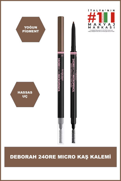 Milano 24 Ore Micro Tip Eyebrow Pencil No:01 8009518343854 - DEBORAH