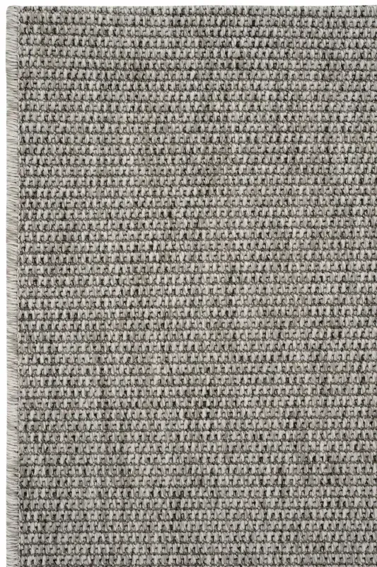 Milano 664 Grey Wicker Textured Rug Carpet Living Room Kitchen Corridor Cut Runner Woven Machine Carpet-Gray 2 - 5