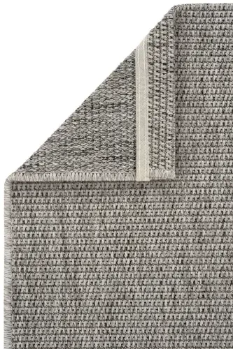 Milano 664 Grey Wicker Textured Rug Carpet Living Room Kitchen Corridor Cut Runner Woven Machine Carpet-Gray 2 - 6