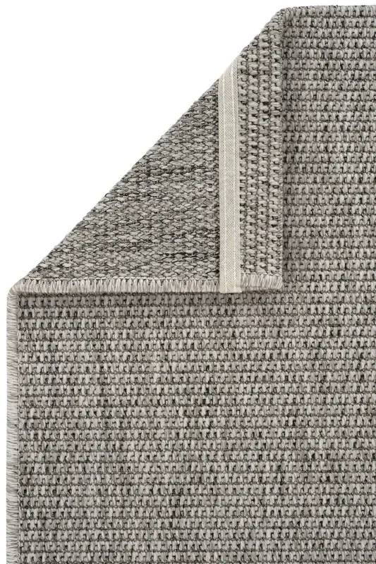 Milano 664 Grey Wicker Textured Rug Carpet Living Room Kitchen Corridor Cut Runner Woven Machine Carpet-Gray 2 - 6