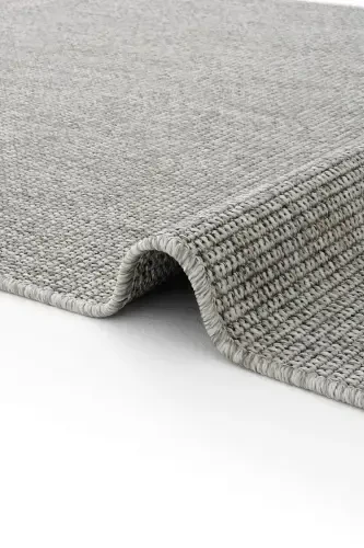 Milano 664 Grey Wicker Textured Rug Carpet Living Room Kitchen Corridor Cut Runner Woven Machine Carpet-Gray 2 - 7