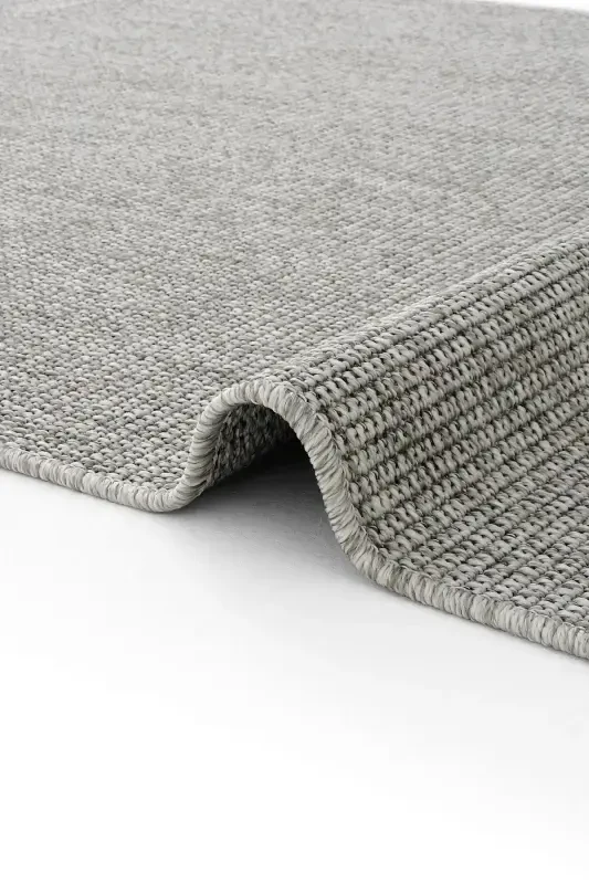 Milano 664 Grey Wicker Textured Rug Carpet Living Room Kitchen Corridor Cut Runner Woven Machine Carpet-Gray 2 - 7