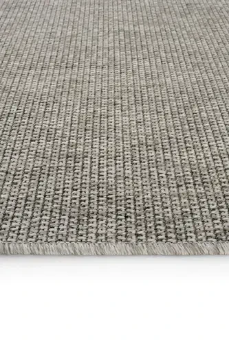 Milano 664 Grey Wicker Textured Rug Carpet Living Room Kitchen Corridor Cut Runner Woven Machine Carpet-Gray 2 - 8