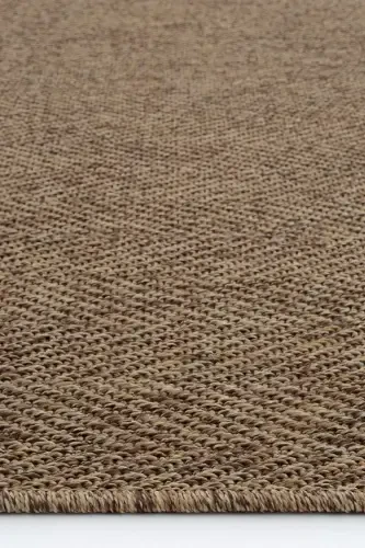 Milano 665 Coffee Wicker Textured Rug Kilim Living Room Kitchen Corridor Cut Runner Woven Machine Carpet-Coffee 3 - 4