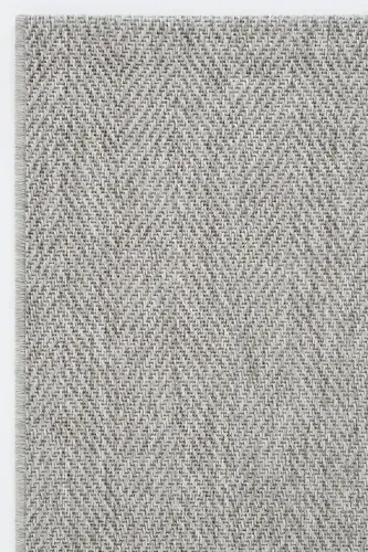 Milano 665 Grey Wicker Textured Rug Kilim Living Room Kitchen Hallway Cut Runner Woven Machine Carpet-Grey 1 - 3
