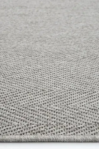 Milano 665 Grey Wicker Textured Rug Kilim Living Room Kitchen Hallway Cut Runner Woven Machine Carpet-Grey 1 - 6