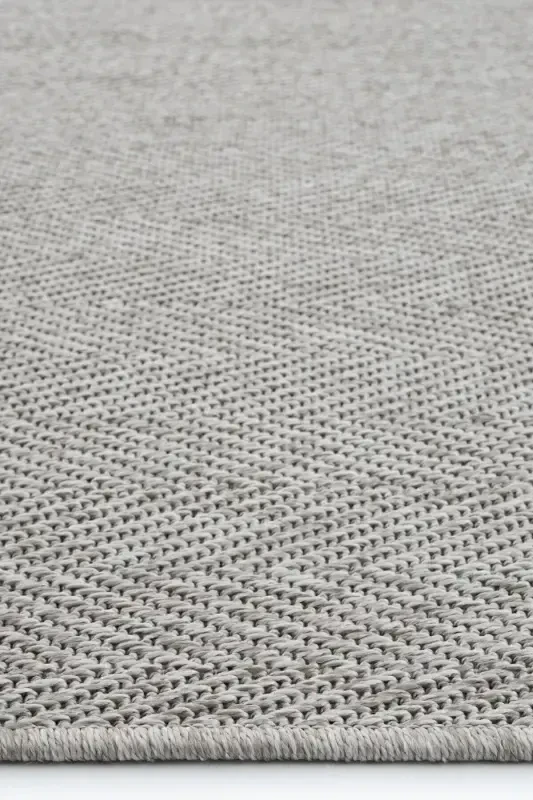 Milano 665 Grey Wicker Textured Rug Kilim Living Room Kitchen Hallway Cut Runner Woven Machine Carpet-Grey 1 - 6