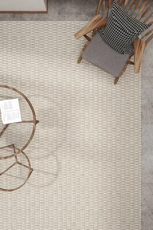 Milano 666 Cream Woven Textured Rug Kilim Living Room Kitchen Corridor Cut Runner Woven Machine Carpet-Cream - 2