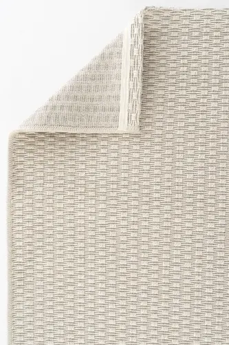Milano 666 Cream Woven Textured Rug Kilim Living Room Kitchen Corridor Cut Runner Woven Machine Carpet-Cream - 5