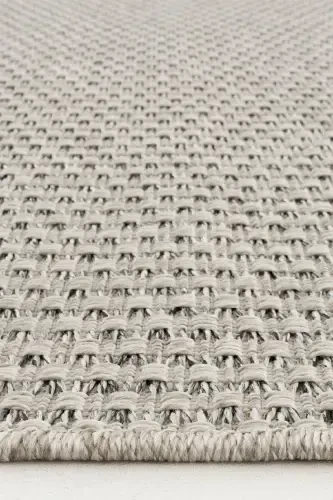 Milano 666 Grey Woven Textured Rug Carpet Living Room Kitchen Hallway Cut Runner Woven Machine Carpet-Grey - 7