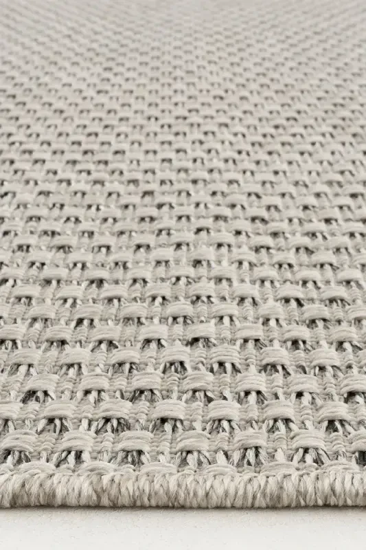 Milano 666 Grey Woven Textured Rug Carpet Living Room Kitchen Hallway Cut Runner Woven Machine Carpet-Grey - 7