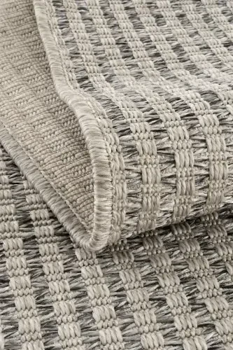 Milano 666 Grey Woven Textured Rug Carpet Living Room Kitchen Hallway Cut Runner Woven Machine Carpet-Grey - 8