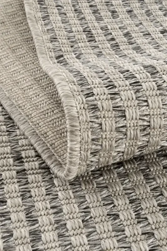 Milano 666 Grey Woven Textured Rug Carpet Living Room Kitchen Hallway Cut Runner Woven Machine Carpet-Grey - 8