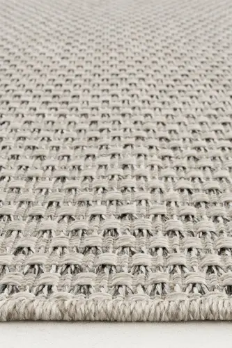 Milano 666 Grey Woven Textured Rug Carpet Living Room Kitchen Hallway Cut Runner Woven Machine Carpet-Grey - 7